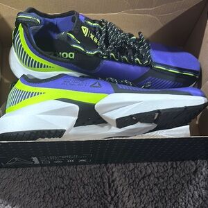 Reebok Men's Purple and Neon Green Athletic Shoes